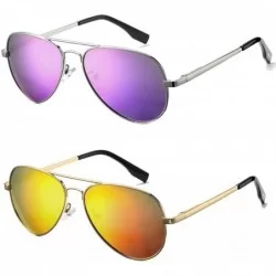 Round Polarized Aviator Sunglasses for Men Women- Lightweight Metal Frame Sun Glasses UV400 Protection - C819DLQ3ND8 $39.49