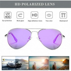 Round Polarized Aviator Sunglasses for Men Women- Lightweight Metal Frame Sun Glasses UV400 Protection - C819DLQ3ND8 $19.48