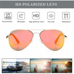 Round Polarized Aviator Sunglasses for Men Women- Lightweight Metal Frame Sun Glasses UV400 Protection - C819DLQ3ND8 $19.48