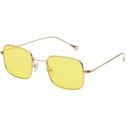 Rimless Retro Metal Frame Sunglasses Colored Lens - Gold-yellow - CX18S8OKHUD $19.24