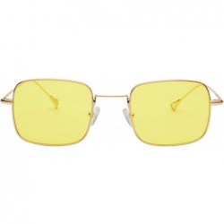 Rimless Retro Metal Frame Sunglasses Colored Lens - Gold-yellow - CX18S8OKHUD $8.96