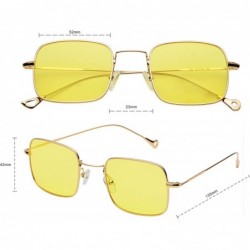 Rimless Retro Metal Frame Sunglasses Colored Lens - Gold-yellow - CX18S8OKHUD $8.96