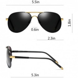 Sport Polarized Sunglasses for Men and Women Unbreakable Frame UV400 - Gold - CG19978R8EL $19.98