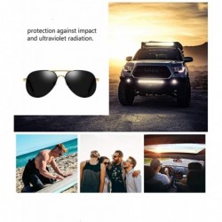 Sport Polarized Sunglasses for Men and Women Unbreakable Frame UV400 - Gold - CG19978R8EL $19.98