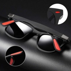 Shield Polarized Sunglasses Classic Plastic Driving - Brown - C9199SCHMSL $25.92