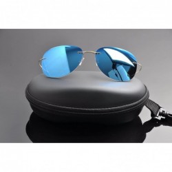 Rimless rimless titanium polarized Sunglasses - Gold - CZ12HKIT9CL $20.53