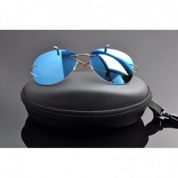 Rimless rimless titanium polarized Sunglasses - Gold - CZ12HKIT9CL $20.53