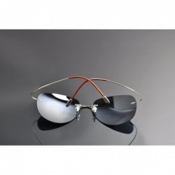 Rimless rimless titanium polarized Sunglasses - Gold - CZ12HKIT9CL $20.53