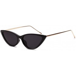 Cat Eye Retro Cat Eye Sunglasses Women Metal Frame Black Leopard Sun Glasses Female Eyewear - Gold With Black - CC18XQDYG9H $...