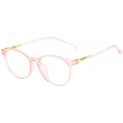Oval Vintage Non Prescription Eyeglasses Lightweight 2DXuixsh - Pink - CM196ZCR8UR $21.14