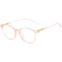 Oval Vintage Non Prescription Eyeglasses Lightweight 2DXuixsh - Pink - CM196ZCR8UR $18.02