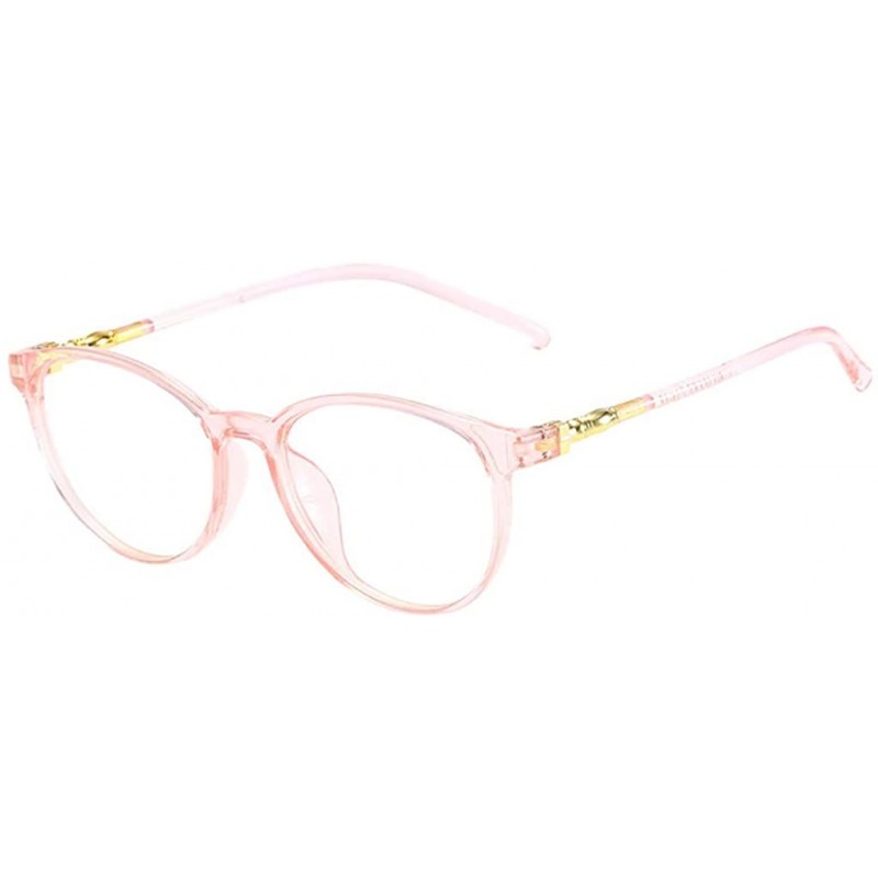 Oval Vintage Non Prescription Eyeglasses Lightweight 2DXuixsh - Pink - CM196ZCR8UR $8.41