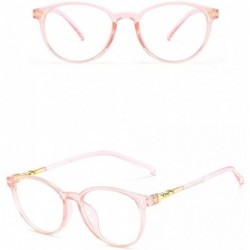 Oval Vintage Non Prescription Eyeglasses Lightweight 2DXuixsh - Pink - CM196ZCR8UR $8.41