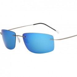 Square Titanium Polarized Sunglasses Square RimlPolaroid Brand Designer Gafas Men Sun Glasses Women - Zp5447-c6 - C6197A3MR70...