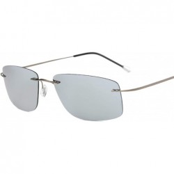 Square Titanium Polarized Sunglasses Square RimlPolaroid Brand Designer Gafas Men Sun Glasses Women - Zp5447-c6 - C6197A3MR70...