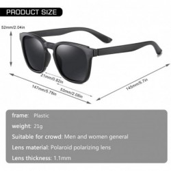 Square Square Sunglasses Men Polarized Driving Frame Travel Fishing Sunglasses Male - C2brown - C1194OEXQY0 $35.53