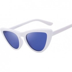 Aviator DESIGN Fashion Women Cat Eye Sunglasses Brand Designer Sunglasses C05 White - C06 Clear Red - CN18YQN00TY $11.26