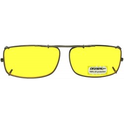 Rimless Slim Rectangle Non Polarized Yellow Lens Clip on Sunglasses - Bronze-non Polarized Yellow Lens - CE189OO37DE $32.65