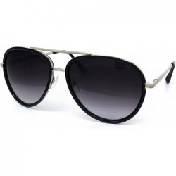 Aviator 66010 Premium Aviator Vintage Hippie Retro Womens Mens Sunglasses - Black Lens - CD182ICZETK $11.95