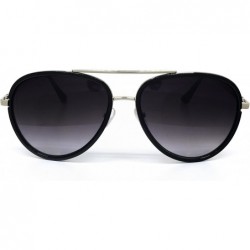 Aviator 66010 Premium Aviator Vintage Hippie Retro Womens Mens Sunglasses - Black Lens - CD182ICZETK $11.95