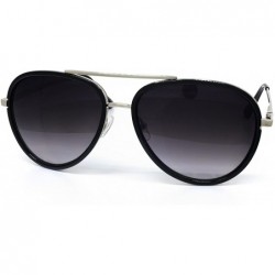 Aviator 66010 Premium Aviator Vintage Hippie Retro Womens Mens Sunglasses - Black Lens - CD182ICZETK $11.95