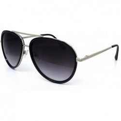 Aviator 66010 Premium Aviator Vintage Hippie Retro Womens Mens Sunglasses - Black Lens - CD182ICZETK $11.95