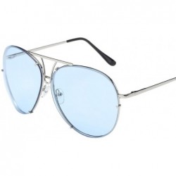 Aviator Aviator Sunglasses - Women Man Military Style Sunglasses Oversized Mirrored Flat Classic Sunglasses (D) - D - CW18DT2...
