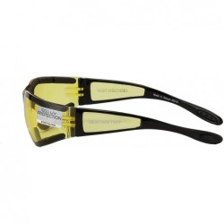 Goggle Shield Sunglasses - Black Frame/Yellow Lens - CX111JT0G0H $9.51