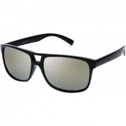 Square Men's Model 48 Designer Fashion Flat Top Sunglasses - Black - CL18U849H60 $11.23