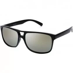 Square Men's Model 48 Designer Fashion Flat Top Sunglasses - Black - CL18U849H60 $18.06