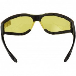 Goggle Shield Sunglasses - Black Frame/Yellow Lens - CX111JT0G0H $9.51