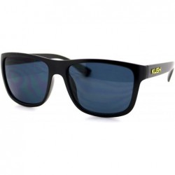 Rectangular KUSH Sunglasses Square Rectangular Black Frame Unisex Dark Lens - Black Yellow - CX1258TQ1WZ $19.75