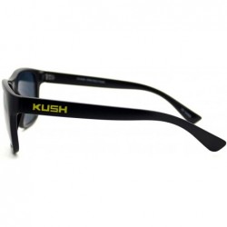 Rectangular KUSH Sunglasses Square Rectangular Black Frame Unisex Dark Lens - Black Yellow - CX1258TQ1WZ $12.90