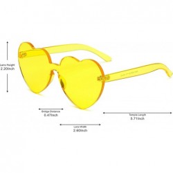 Square Fashion Rimless One Piece Clear Lens Color Candy Sunglasses - Yellow - CB18ERNUQLT $9.86