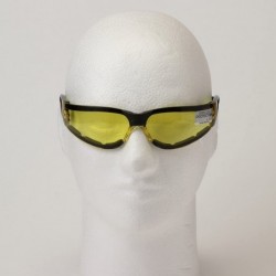 Goggle Shield Sunglasses - Black Frame/Yellow Lens - CX111JT0G0H $9.51