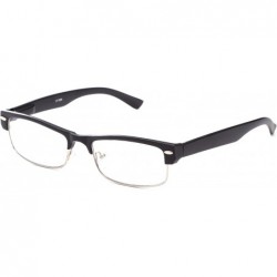 Oversized Unisex Clear Lens Sleek Half Frame Slim Temple Fashion Glasses - 1895 Matte Black - CH11T162GET $18.80