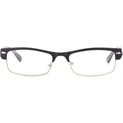 Oversized Unisex Clear Lens Sleek Half Frame Slim Temple Fashion Glasses - 1895 Matte Black - CH11T162GET $11.85