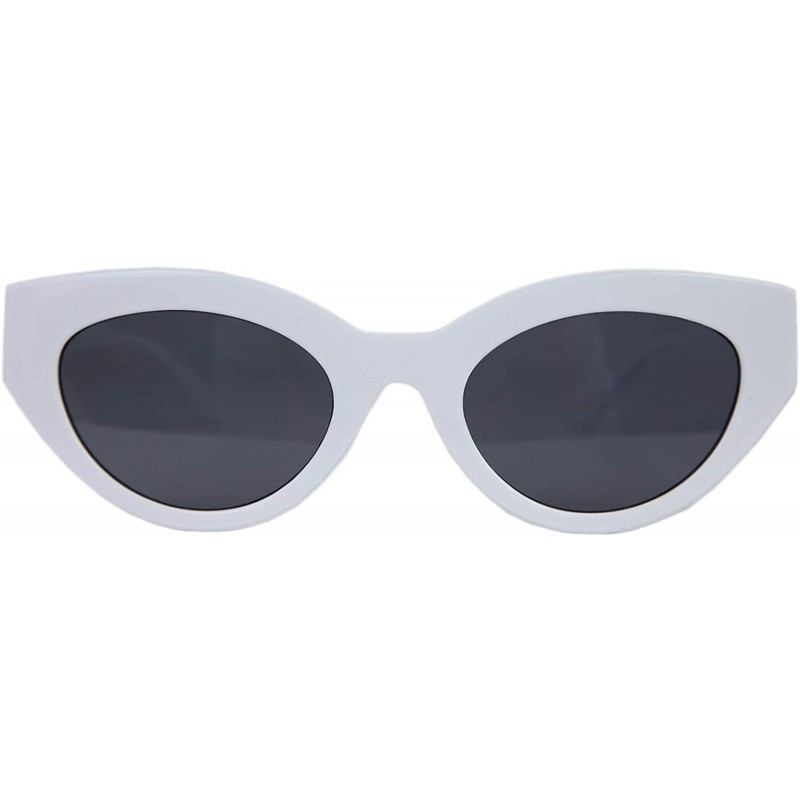 Cat Eye Classic Fashion Retro Cat Eye Tinted Lens Women's Lightweight Plastic Frame Sunglasses - White - CZ18ILTLTLX $14.88