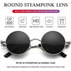 Round Round Steampunk Sunglasses for Men Women Gothic Glasses John Lennon Style Metal Frame 100% UV Blocking Lens - CY19DIG0K...