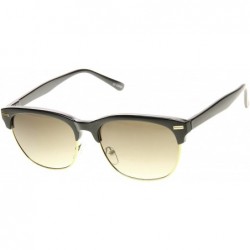 Oval Retro Fashion Dapper Oval Horn Rimmed Half Frame Sunglasses - Black-gold Lavender - CO11V1ZQE0Z $8.64