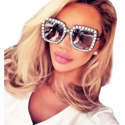 Round Women Men Fashion Artificial Diamond Frame Sunglasses Summer Hot Sale Sunglasses - D - CM18CQ55SSN $9.23