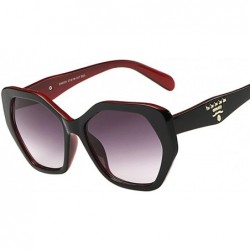 Shield Unisex Fashion Caltrop Shield Eye wear Full frame Sunglasses - Red/Black B53 - CB12DV5O0K3 $25.32