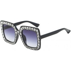 Round Women Men Fashion Artificial Diamond Frame Sunglasses Summer Hot Sale Sunglasses - D - CM18CQ55SSN $9.23