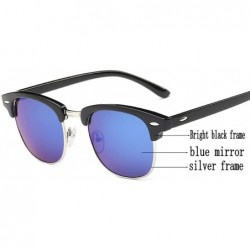 Oversized UV400 Sunglasses WoLuxury Vintage Semi Rimless Brand Designer Mirror Shades - Brown Gold Clear - CP18W7IG8L6 $23.52