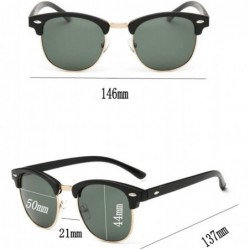 Oversized UV400 Sunglasses WoLuxury Vintage Semi Rimless Brand Designer Mirror Shades - Brown Gold Clear - CP18W7IG8L6 $23.52