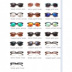 Oversized UV400 Sunglasses WoLuxury Vintage Semi Rimless Brand Designer Mirror Shades - Brown Gold Clear - CP18W7IG8L6 $23.52