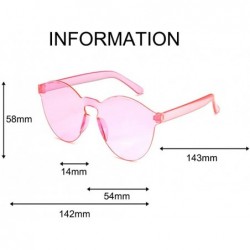 Rimless Women's Sunglasses Heart Shaped Rimless Sunglasses Transparent Candy Color Frameless Glasses Party Sunglasses - E - C...