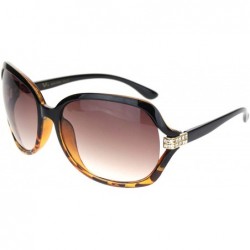 Butterfly Womens Iced Rhinestone Jewel Hinge Butterfly Sunglasses - Black Tortoise - CX18NWRRX05 $24.64