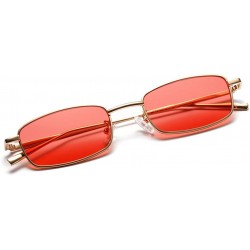 Rectangular Tiny Sunglasses Men Retro Small Rectangle Sun Glasses Women Summer 2018 UV400 - Red - CT18E5DUERG $9.21