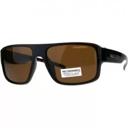 Square Nitrogen Polarized Lens Sunglasses Mens Square Fashion Shades - Black Brown (Brown) - CZ18E3K003A $25.41